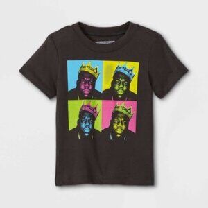 Brand New Toddler Boys' Notorious BIG Warhol Short Sleeve T-Shirt - Black, 12M.